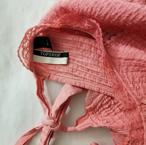 Topshop Long Sleeve Tie-Back Blouse - Picture 7 of 8